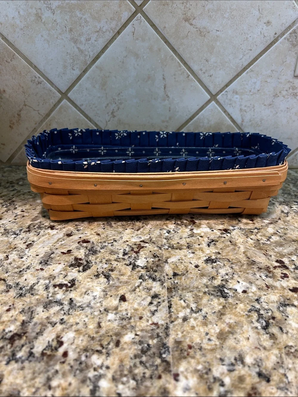 Longaberger Cracker Basket Blue Liner & Protector